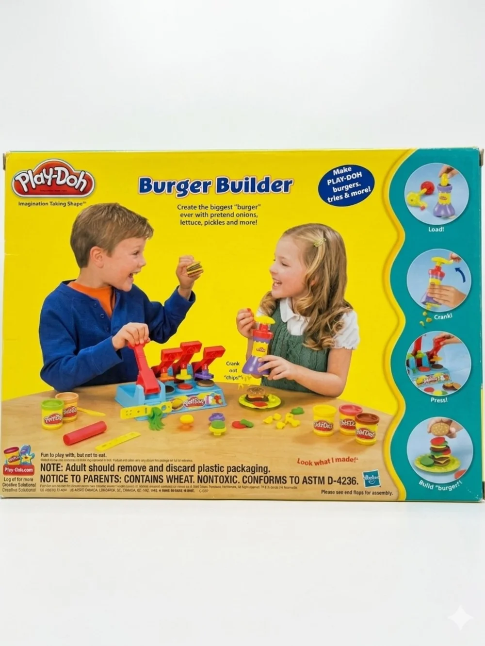 Retired Play-Doh Burger Builder Playset Food Maker Mold Extruder Toy Set 2011